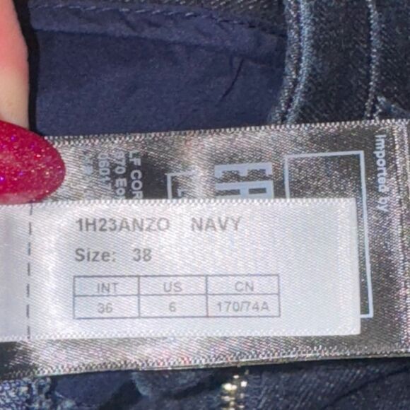 BA&SH women’s skin fit high waisted dark navy cropped logo embroidered jeans sz6 - Picture 10 of 11